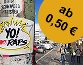 Aufkleberwerbung in Berlin ab 0,50 Euro je Sticker
